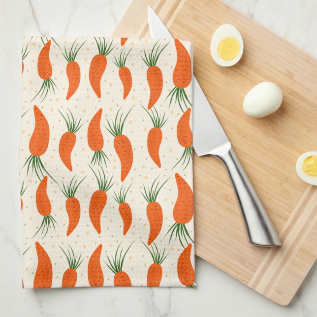 Paño De Cocina Colección de Zanahorias Botánicas (Doblado Cuarto)