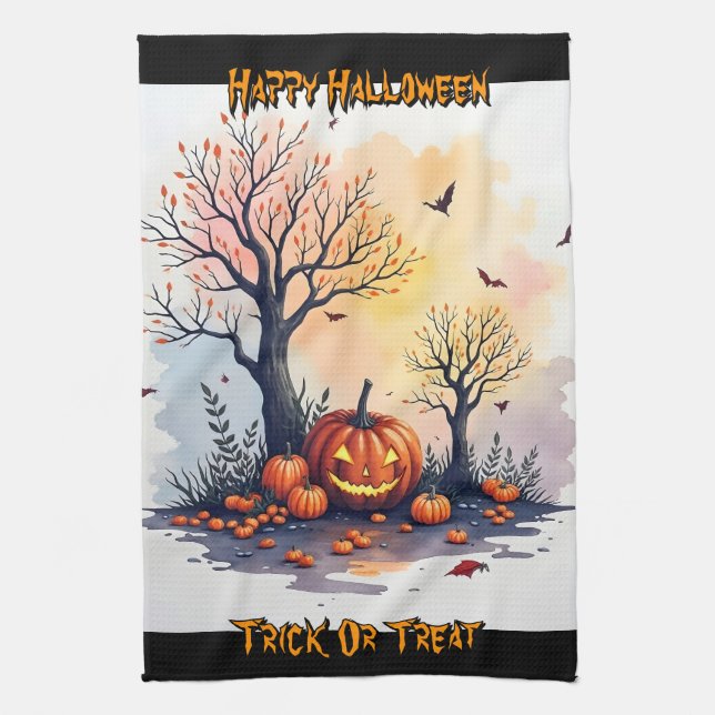Paño De Cocina Colección Espeluznante y Linda de Halloween de Mod (Vertical)