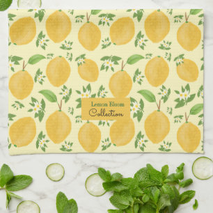 Paño De Cocina Colección Lemon Bloom Patrón Amarillo