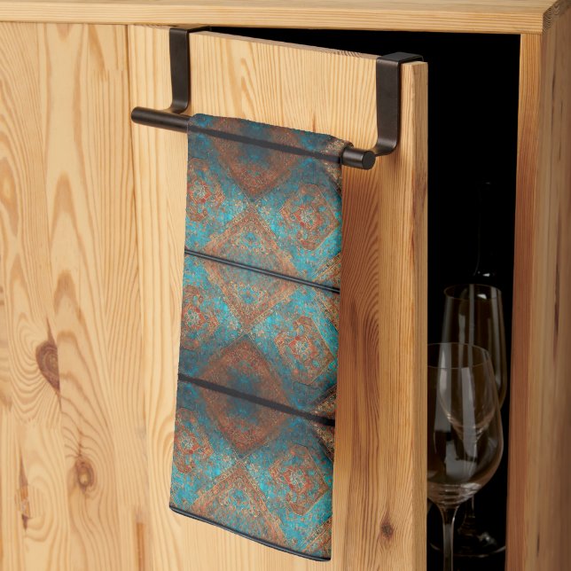 Paño De Cocina Colección popular del bonito y antiguo patrón pers (Pliegue de tercios)