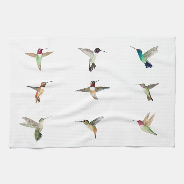 Paño De Cocina Colibríes de Norteamérica (Horizontal)