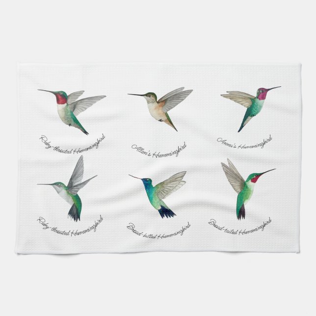 Paño De Cocina Colibríes de Norteamérica (Horizontal)