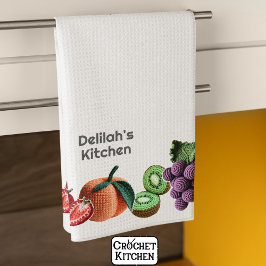 Paño De Cocina Collage artístico moderno de frutas con cruces de 