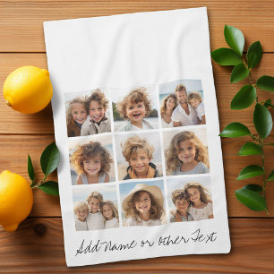 Paño De Cocina Collage de fotos cuadrado 9 - blanco y negro