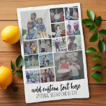 Paño De Cocina Collage de fotos de Instagram - 14 fotos - texto d<br><div class="desc">Un diseño con un fondo sólido y un lugar para añadir texto en un guión de moda. Utiliza hasta catorce fotos cuadradas para crear un regalo único y personal. Si necesita ajustar las imágenes,  haga clic en la herramienta personalizar para realizar cambios.</div>