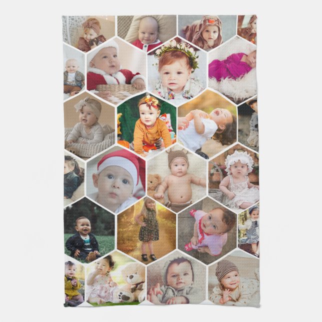 Paño De Cocina Collage de fotos Hexagon (Vertical)