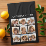 Paño De Cocina Collage de fotos negro de Instagram con 9 fotos cu<br><div class="desc">¡Usa tus fotos sin marcos para crear tu propia pieza de arte! Añade tus fotos e instantáneas favoritas a esta tira para un divertido guardián de la memoria. Una forma artística de mostrar tus mejores fotos para compartir fotos.</div>