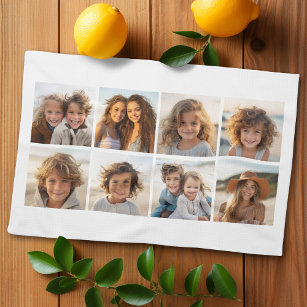 Paño De Cocina Collage de fotos personalizado con fotos cuadradas