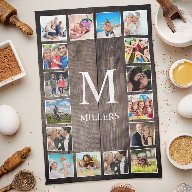 Paño De Cocina Collage de fotos personalizado Familia Rustic Farm (Subido por el creador)