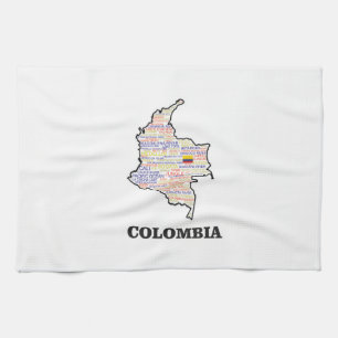 PAÑO DE COCINA COLLAGE DE LA PALABRA DE COLOMBIA