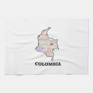 PAÑO DE COCINA COLLAGE DE LA PALABRA DE COLOMBIA
