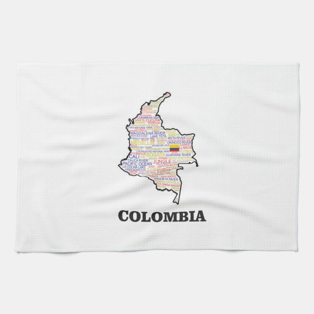 PAÑO DE COCINA COLLAGE DE LA PALABRA DE COLOMBIA (Horizontal)