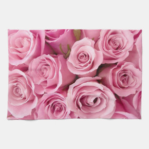 Paño De Cocina collage de rosas rosadas
