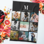 Paño De Cocina Collage fotográfico monogramado moderno en Instagr<br><div class="desc">Personalizar esta suave toalla de cocina con 9 fotos. Agregue el nombre de su familia o la leyenda del personalizado.</div>