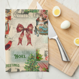 Paño De Cocina Collage navideño vintage