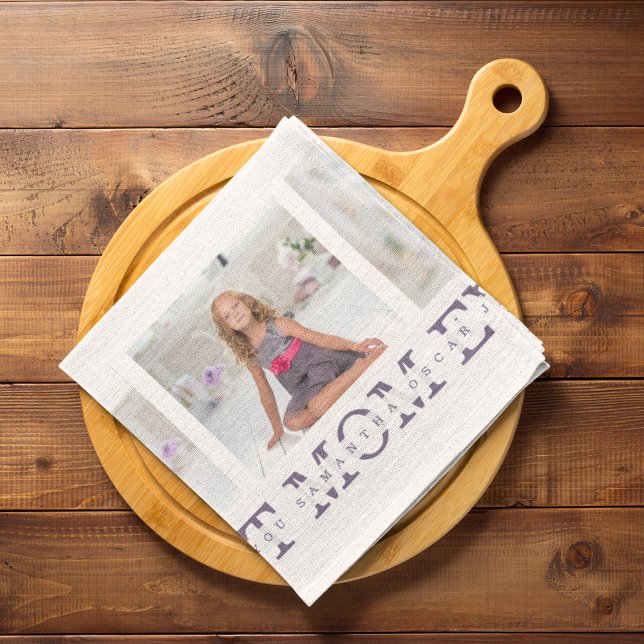 Paño De Cocina Collage Photo Purple Mejor Regalo De Mamá Nunca (Subido por el creador)