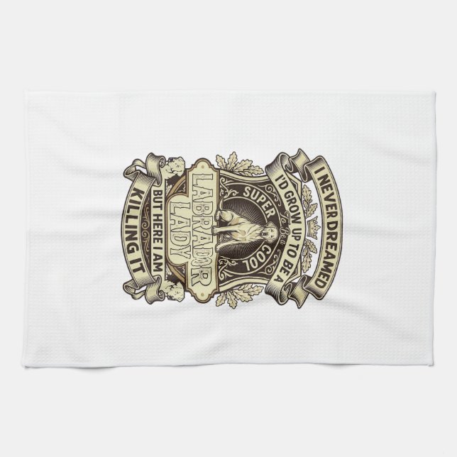 Paño De Cocina Collar de perro Labrador Lady Crown Shield_1 (Horizontal)