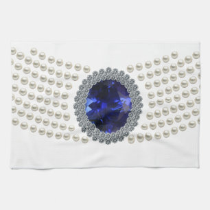 Paño De Cocina Collar del ahogador del zafiro de Diana
