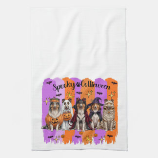 Paño De Cocina Collies de Halloween