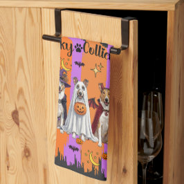Paño De Cocina Collies de Halloween