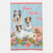 Collies y flores del Día de la Madre