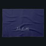 Paño De Cocina Color azul marino Plata Nombre propio moderno Cali<br><div class="desc">Este producto fue muy bueno y me encanta lo fácil que es para el diseño personalizar. El diseño era muy sencillo,  así que me siento muy complacido cuando lo creo.</div>