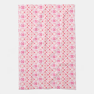 Paño De Cocina Color de las aguas rosado y rojo de las baldosas m