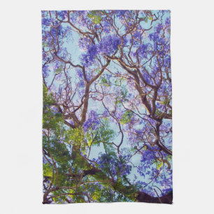 Paño De Cocina Color del agua del árbol de jacarandá morado,