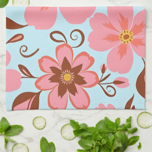 Paño De Cocina Color Floral Rosa - Flores Pastel Vibes-Retro