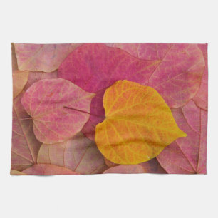 Paño De Cocina Color otoñal en hojas caídas de Forest Pansy Redbu