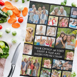 Paño De Cocina Color Personalizado personalizado moderno de 19 Co<br><div class="desc">Cree una toalla de cocina de collage de fotos moderna, única y única utilizando esta plantilla de collage de fotos fácil de cargar con 19 imágenes cuadradas y rectangulares para acomodar una variedad de tipos de fotos y personalizadas con el texto personalizado en su elección de estilos de fuente, color...</div>