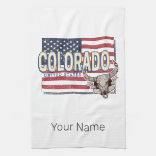 Paño De Cocina Colorado Estados Unidos Retro State Map Vintage US