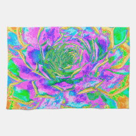 Paño De Cocina Colores arcoiris Fiesta Suculento Sedum Rosette