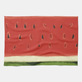 Paño De Cocina Colores de agua de color rojo brillante sandía toa