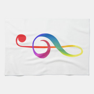 Paño De Cocina colores del arco iris del clef agudo