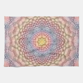 Paño De Cocina Colores Pastel Vintage Fractal Kaleidoscope