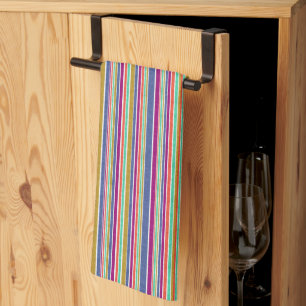 Paño De Cocina Colores Retro Aspecto Texturizado Rayas