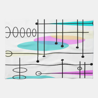 Paño De Cocina Colores y diseño abstractos de la era atómica