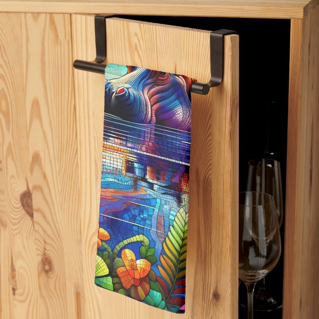 Paño De Cocina Colorful Hippo  (Pliegue de tercios)