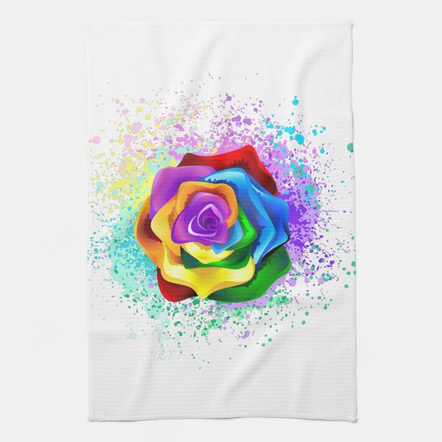 Paño De Cocina Colorful Rainbow Rose (Vertical)