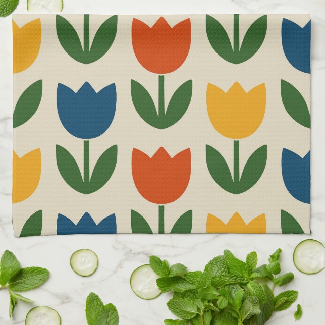 Paño De Cocina Colorful Tulip Pattern (Doblado)