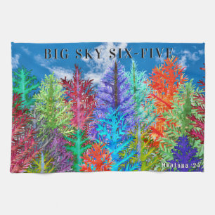 Paño De Cocina Colorful Watercolor Pine Trees Kitchen Towel