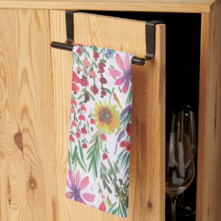 Paño De Cocina Colorida acuarela Floral botánica Boho Garden