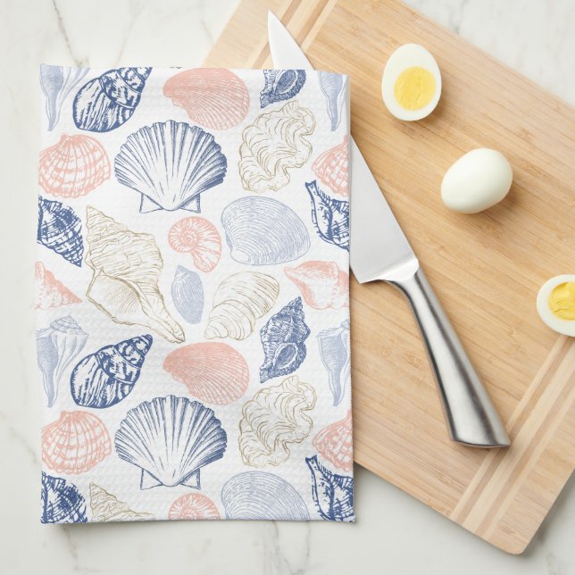 Paño De Cocina Coloridas conchas (Doblado Cuarto)