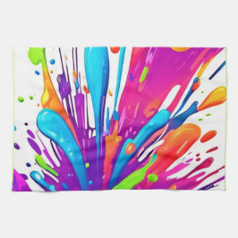 Paño De Cocina Coloridas Esquirlas de pintura líquida