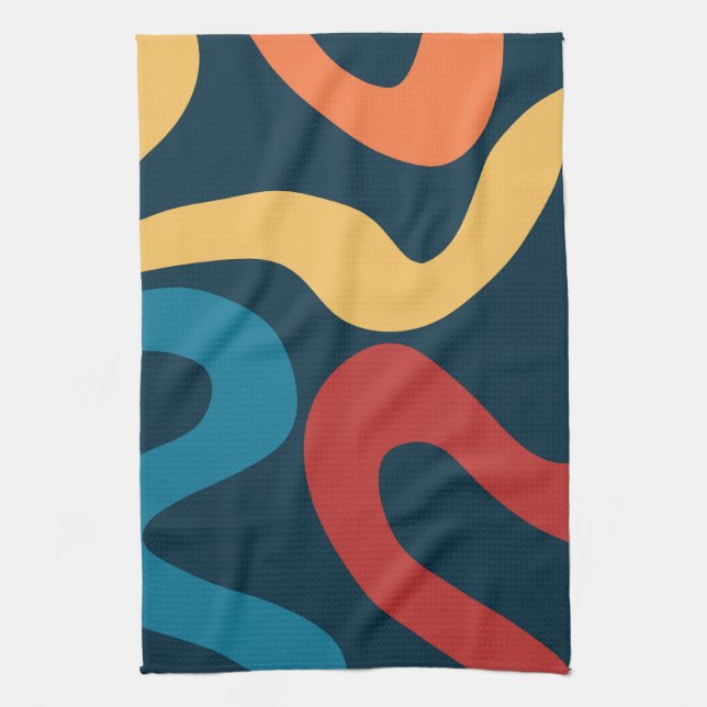 Paño De Cocina Coloridas ondas abstractas (Vertical)
