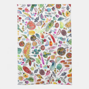 Paño De Cocina Coloridas y singulares frutas vegetales