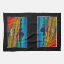 Paño De Cocina Colorido arte costero de Cabo Sebastián Oregon