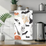 Paño De Cocina Colorido patrón de miedo de Halloween |Feliz Hallo<br><div class="desc">Colorido patrón de miedo de Halloween |Feliz Halloween</div>