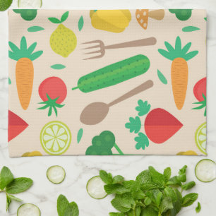 Paño De Cocina Colorido patrón de vegetación cuta